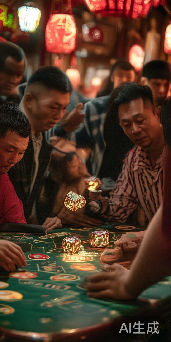 骰宝亦称“媚娘”，通过掷三个骰子进行开奖。玩家可以